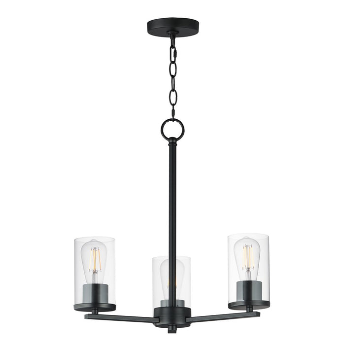 Maxim Lighting Lateral 3 Light 18" Chandelier, Black/Clear - 10287CLBK