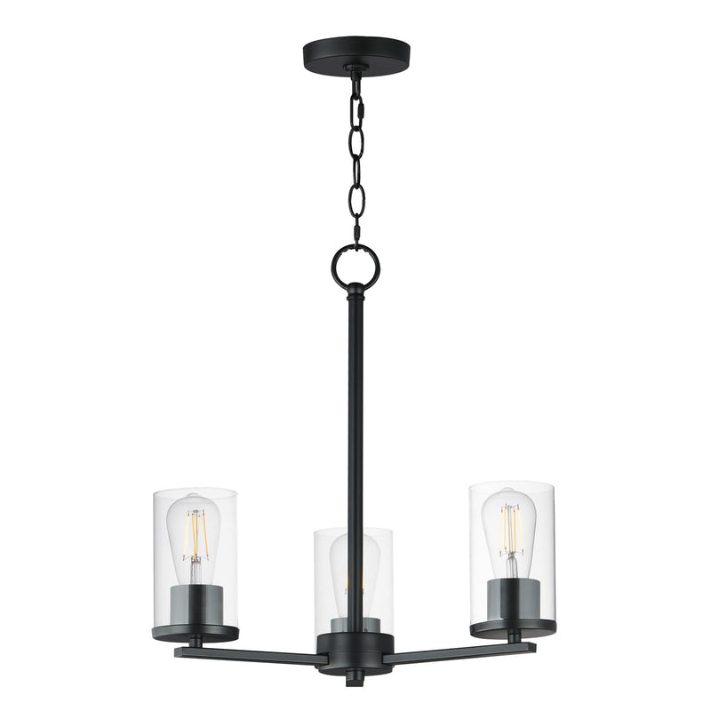 Maxim Lighting Lateral 3 Light 18" Chandelier, Black/Clear