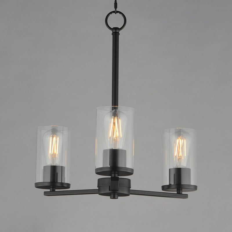 Maxim Lighting Lateral 3 Light 18" Chandelier, Black/Clear