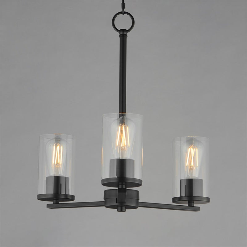 Maxim Lighting Lateral 3 Light 18" Chandelier, Black/Clear