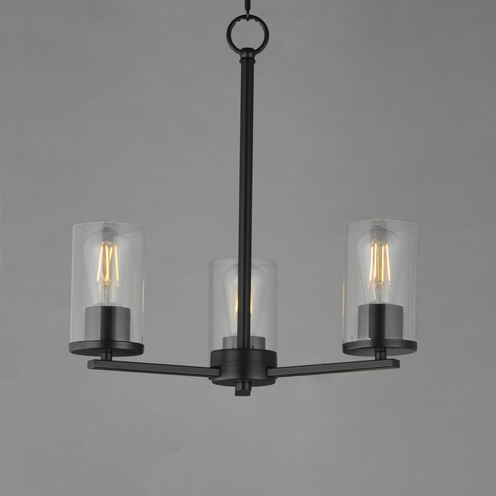 Maxim Lighting Lateral 3 Light 18" Chandelier, Black/Clear