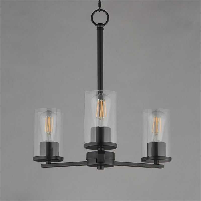 Maxim Lighting Lateral 3 Light 18" Chandelier, Black/Clear
