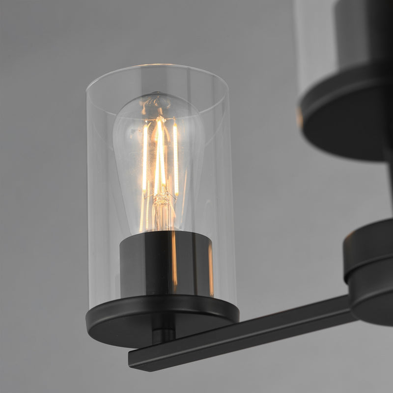 Maxim Lighting Lateral 3 Light 18" Chandelier, Black/Clear