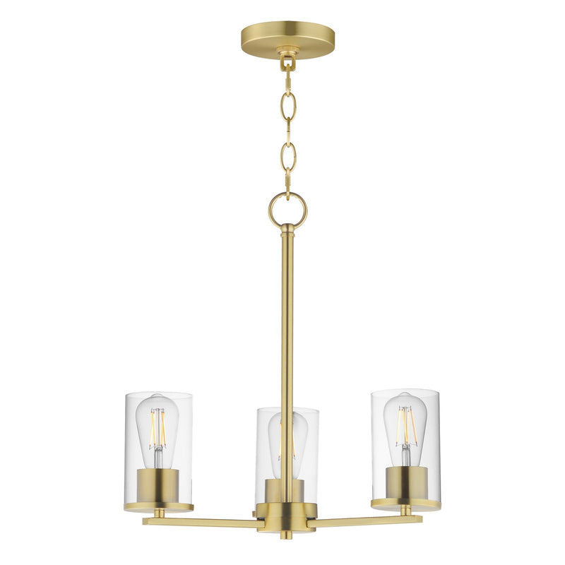 Maxim Lighting Lateral 3 Light 18" Chandelier, Satin Brass/Clear