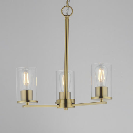 Maxim Lighting Lateral 3 Light 18" Chandelier, Satin Brass/Clear