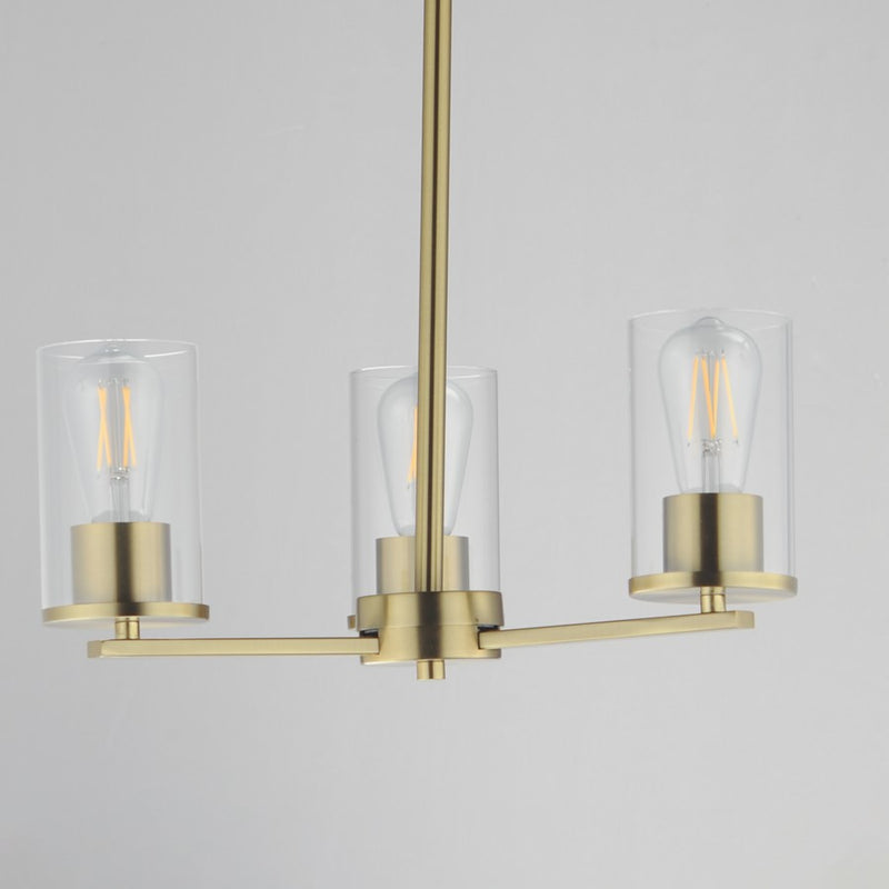 Maxim Lighting Lateral 3 Light 18" Chandelier, Satin Brass/Clear