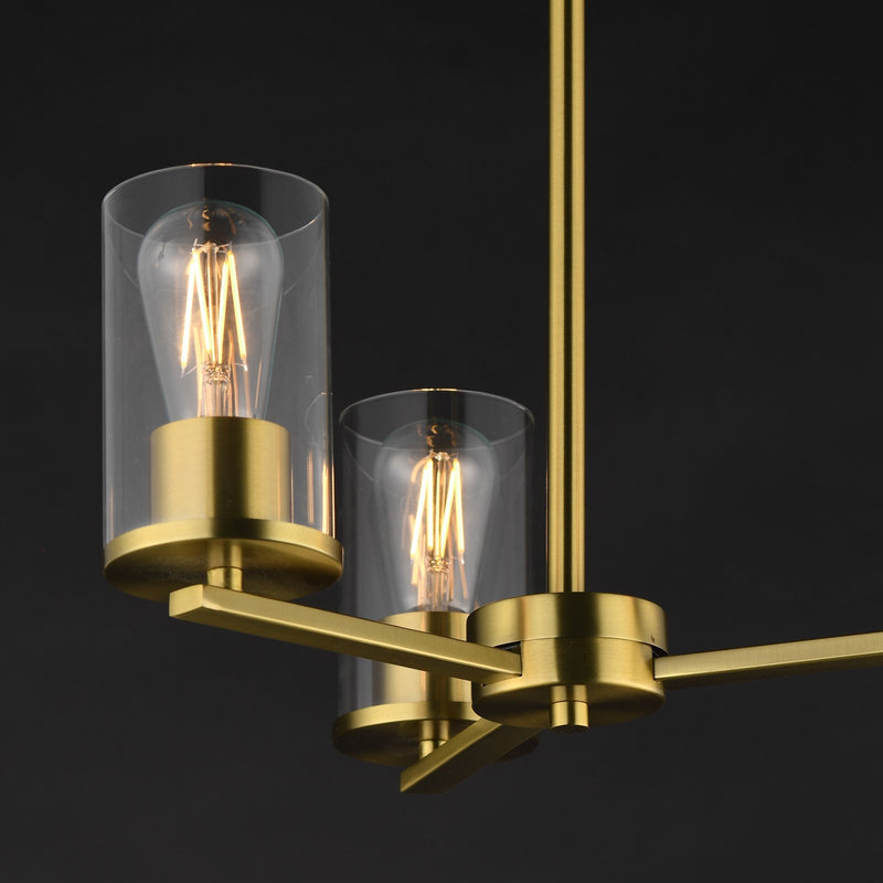 Maxim Lighting Lateral 3 Light 18" Chandelier, Satin Brass/Clear