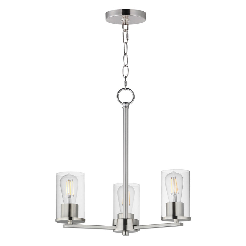 Maxim Lighting Lateral 3 Light 18" Chandelier, Satin Nickel/Clear