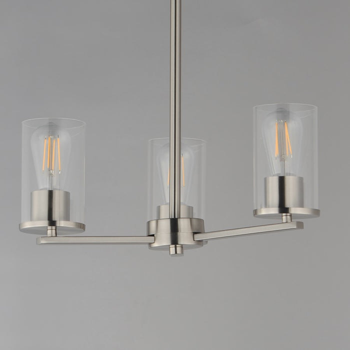 Maxim Lighting Lateral 3 Light 18" Chandelier, Satin Nickel/Clear