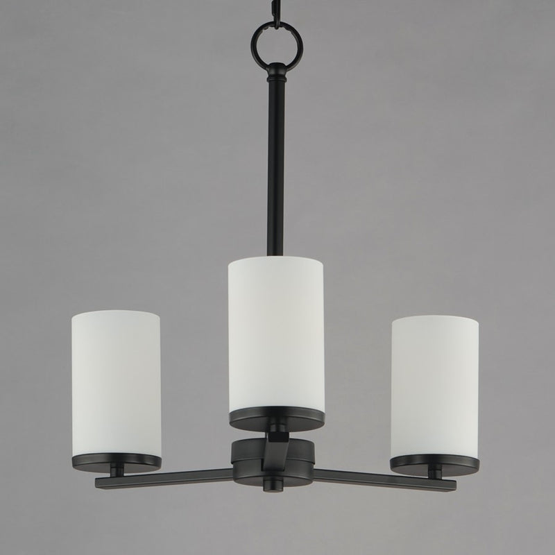 Maxim Lighting Lateral 3 Light 18" Chandelier, Black/Satin White