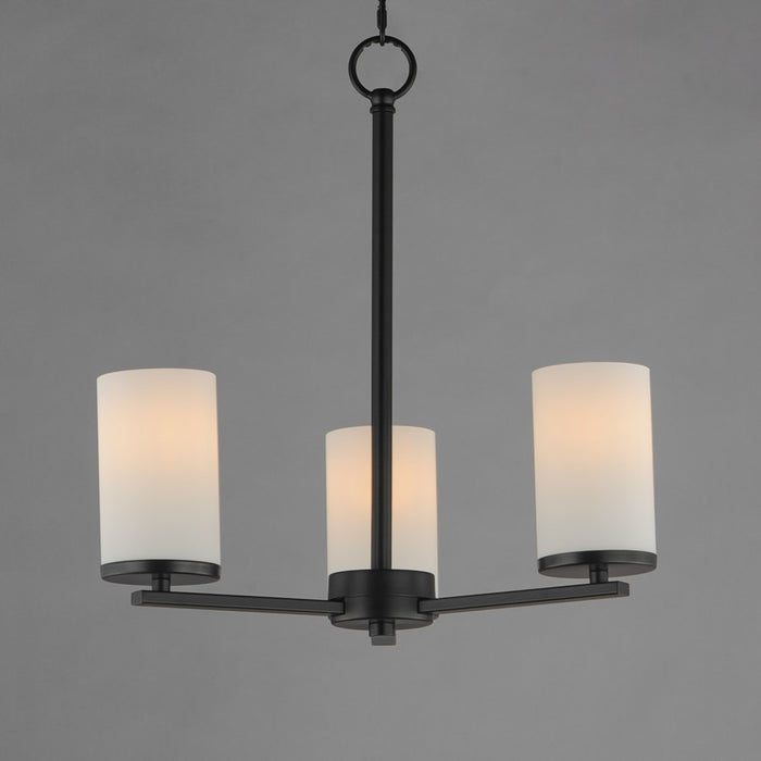 Maxim Lighting Lateral 3 Light 18" Chandelier, Black/Satin White