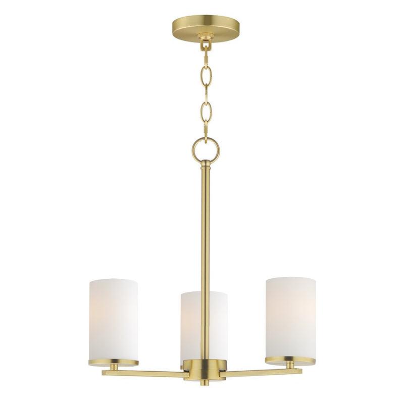 Maxim Lighting Lateral 3Lt 18" Chandelier, Satin Brass/Satin White - 10287SWSBR