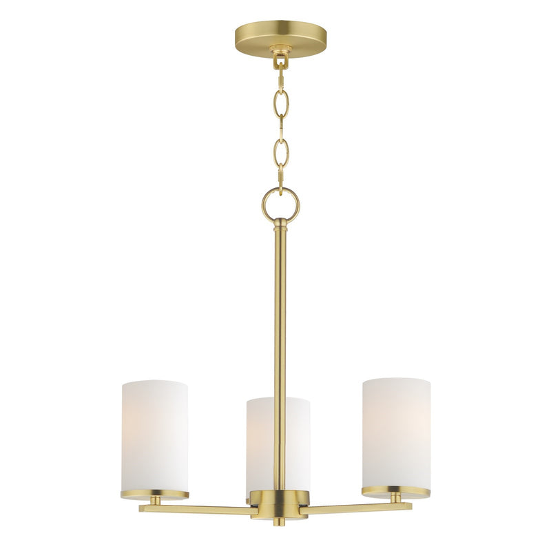 Maxim Lighting Lateral 3Lt 18" Chandelier, Satin Brass/Satin White