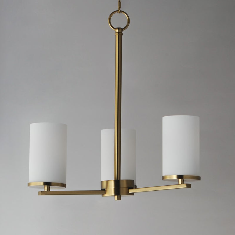 Maxim Lighting Lateral 3Lt 18" Chandelier, Satin Brass/Satin White