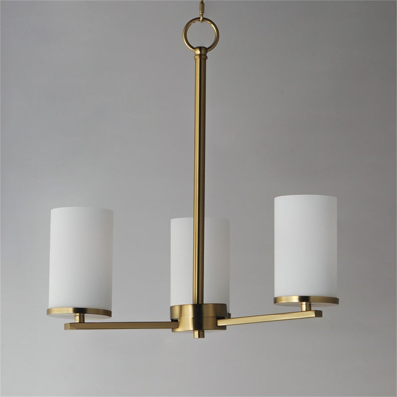 Maxim Lighting Lateral 3Lt 18" Chandelier, Satin Brass/Satin White