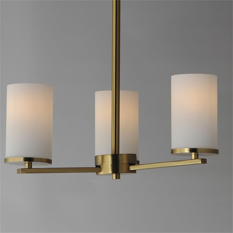 Maxim Lighting Lateral 3Lt 18" Chandelier, Satin Brass/Satin White