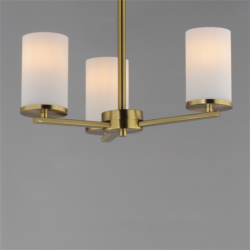 Maxim Lighting Lateral 3Lt 18" Chandelier, Satin Brass/Satin White