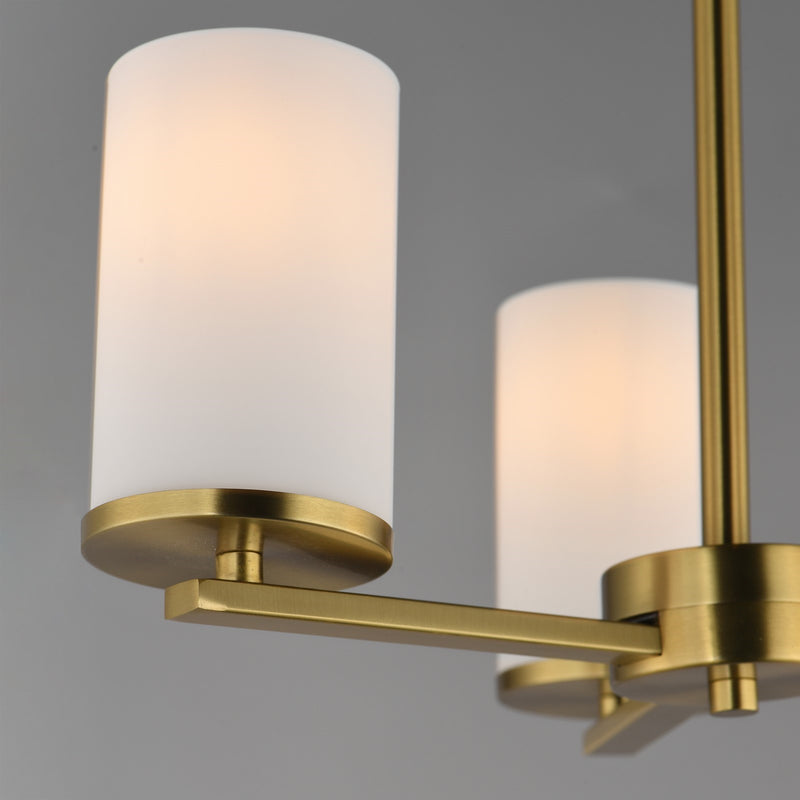 Maxim Lighting Lateral 3Lt 18" Chandelier, Satin Brass/Satin White