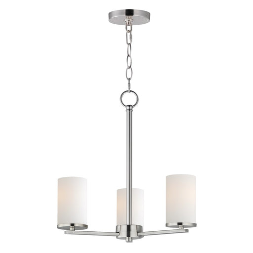 Maxim Lighting Lateral 3Lt 18" Chandelier, Satin Nickel/Satin White - 10287SWSN