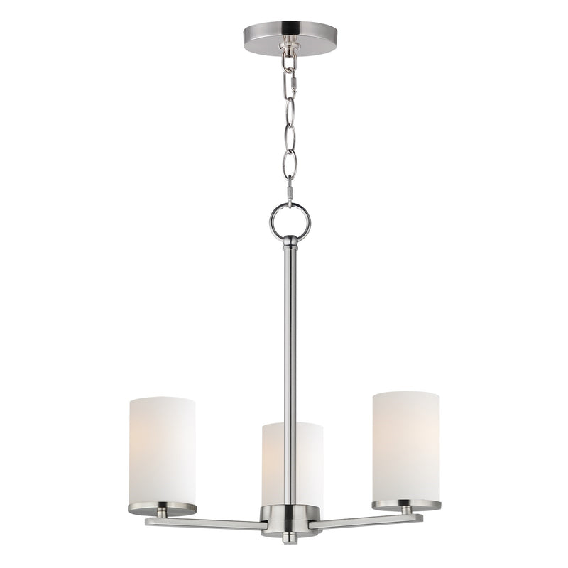 Maxim Lighting Lateral 3Lt 18" Chandelier, Satin Nickel/Satin White