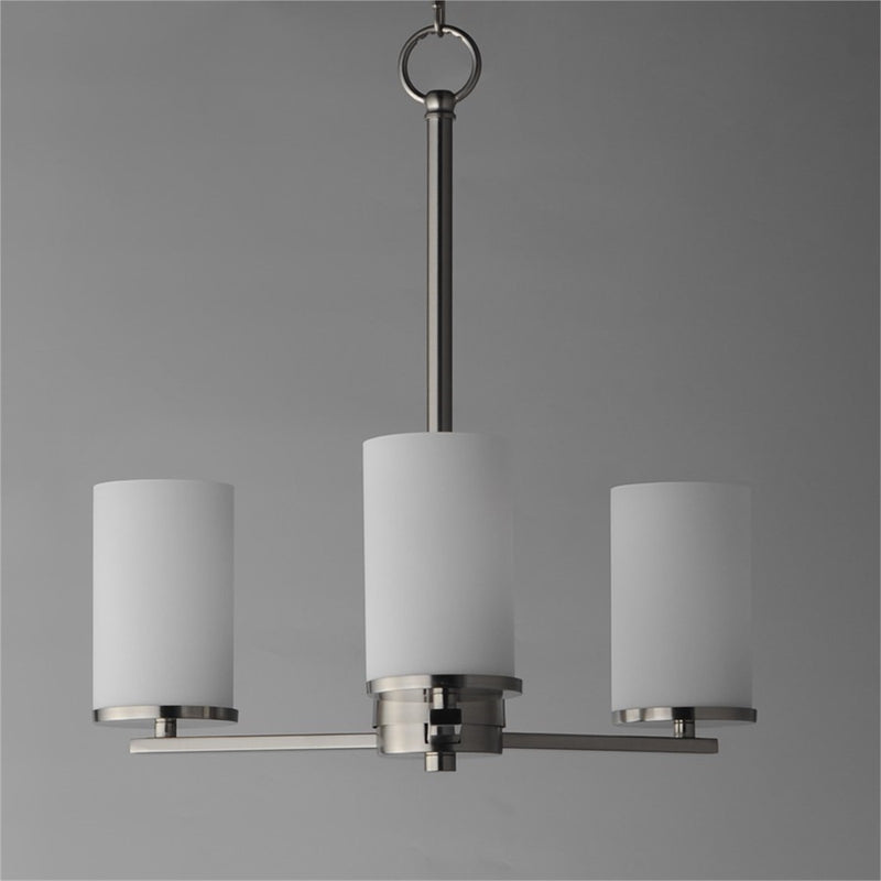 Maxim Lighting Lateral 3Lt 18" Chandelier, Satin Nickel/Satin White
