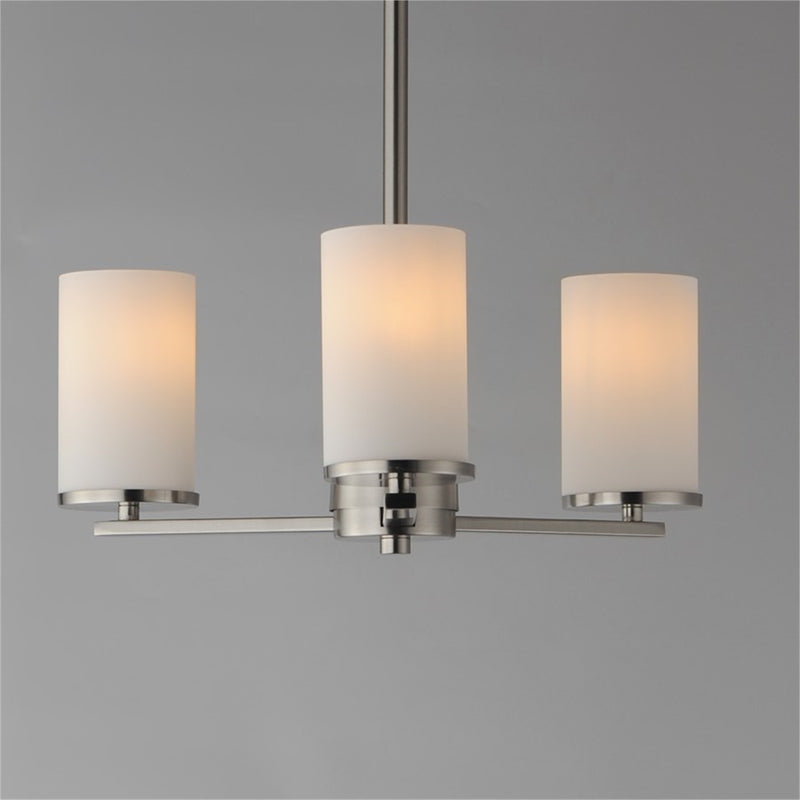Maxim Lighting Lateral 3Lt 18" Chandelier, Satin Nickel/Satin White