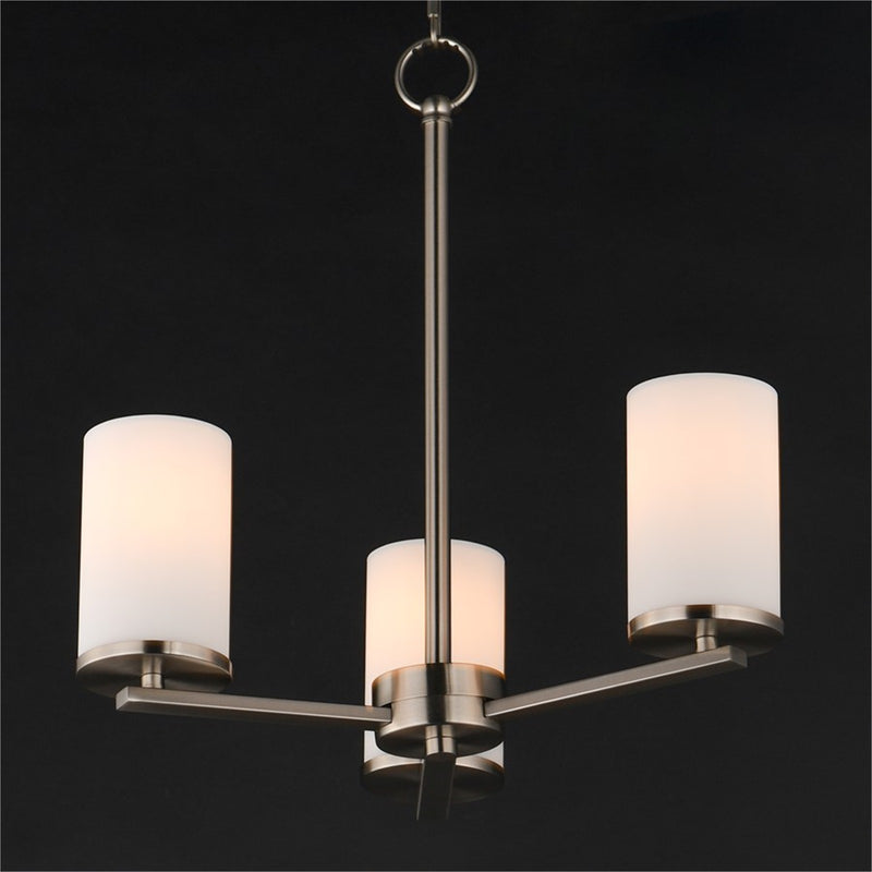 Maxim Lighting Lateral 3Lt 18" Chandelier, Satin Nickel/Satin White