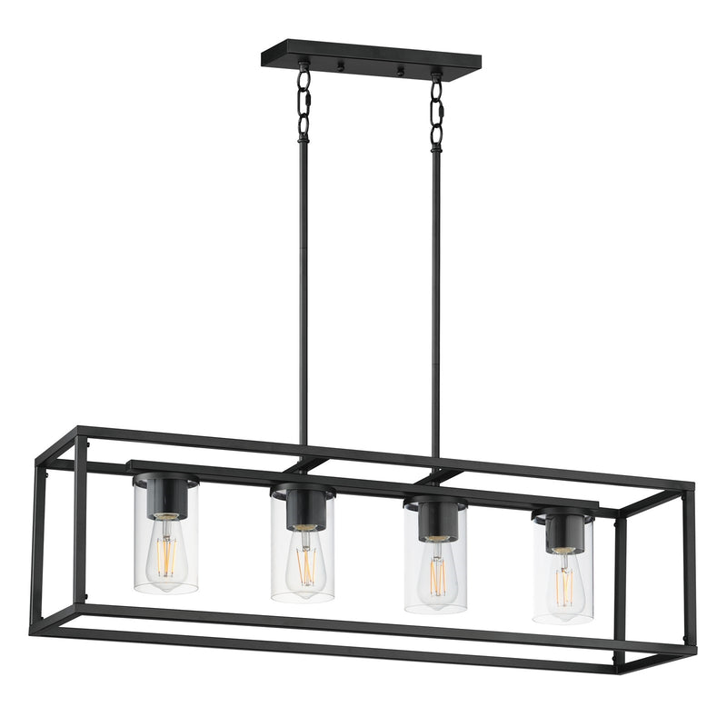 Maxim Lighting Lateral 4 Light 10" Linear Pendant, Black/Clear