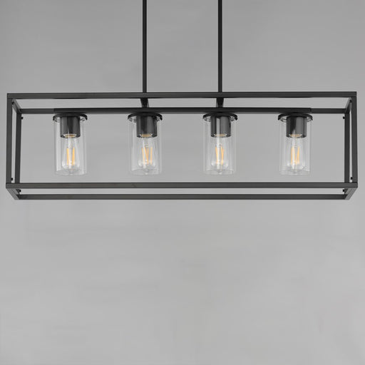 Maxim Lighting Lateral 4 Light 10" Linear Pendant, Black/Clear