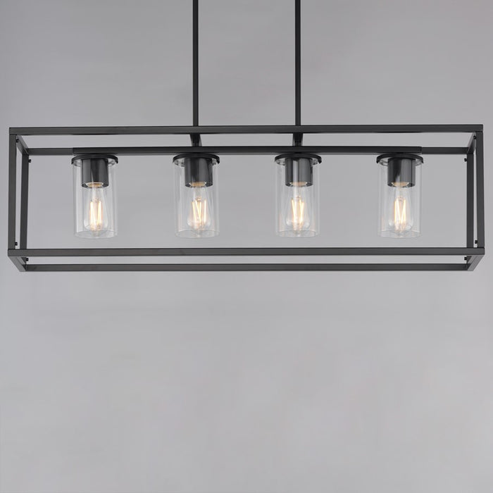 Maxim Lighting Lateral 4 Light 10" Linear Pendant, Black/Clear
