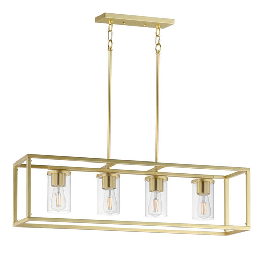 Maxim Lighting Lateral 4Lt 10" Linear Pendant, Satin Brass/Clear - 10288CLSBR