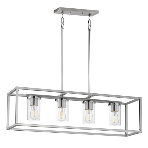 Maxim Lighting Lateral 4Lt 10" Linear Pendant, Satin Nickel/Clear - 10288CLSN