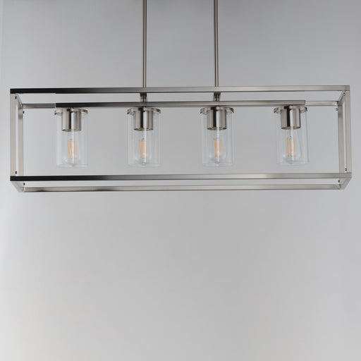 Maxim Lighting Lateral 4Lt 10" Linear Pendant, Satin Nickel/Clear
