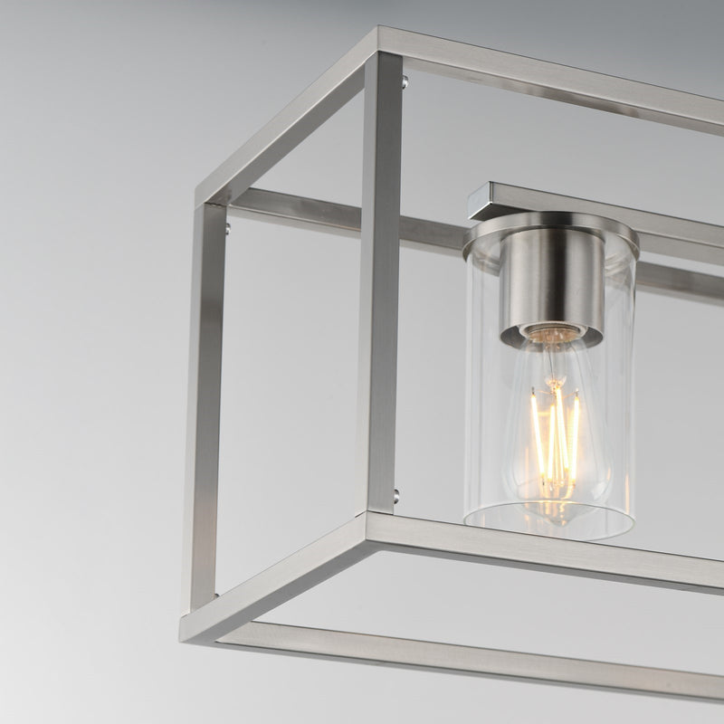 Maxim Lighting Lateral 4Lt 10" Linear Pendant, Satin Nickel/Clear