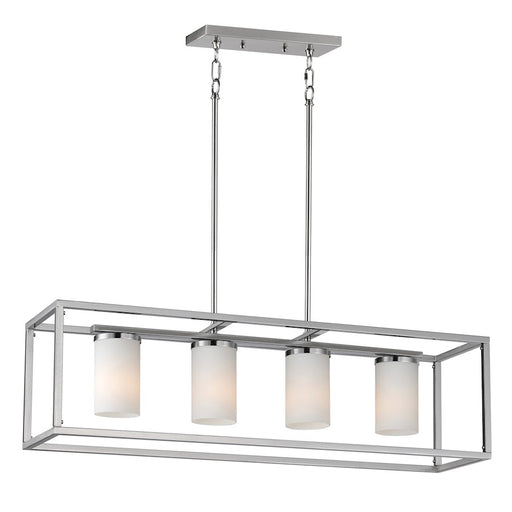 Maxim Lighting Lateral 4 Light Linear Pendant, Nickel/White - 10288SWSN