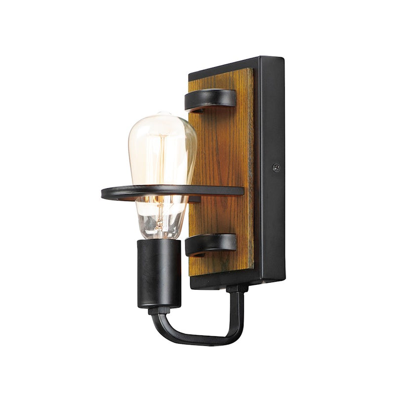 Maxim Lighting Black Forest 1-Light Wall Sconce, Black/Ashbury