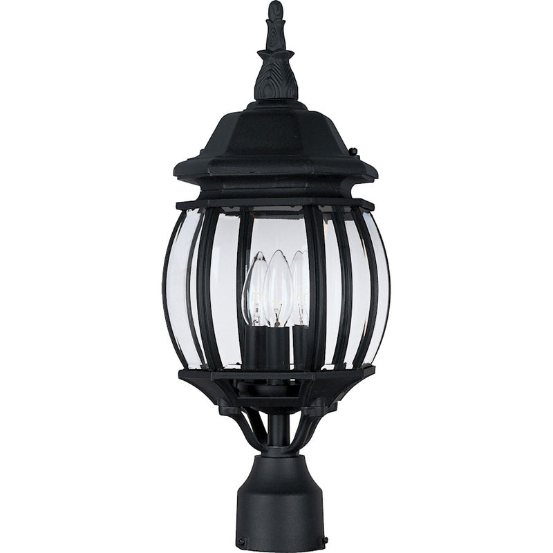 Maxim Crown Hill 3-Light Outdoor Pole/Post Lantern Black