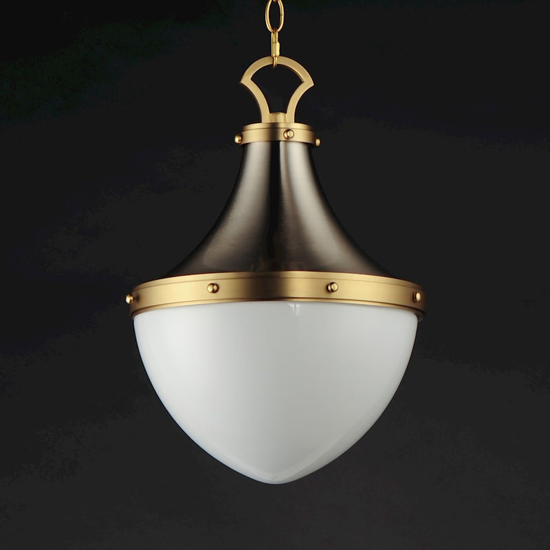 Maxim Lighting Conrad 1 Light Pendant, Nickel/Brass/White