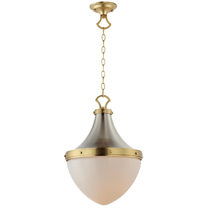 Maxim Lighting Conrad 1 Light Pendant, Nickel/Brass/White