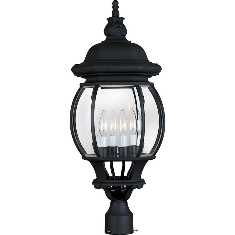 Maxim Crown Hill 4-Light Outdoor Pole/Post Lantern Black