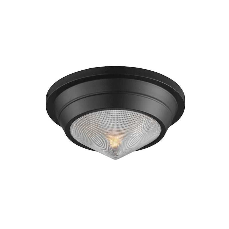 Maxim Lighting Hargreaves 1Lt Flush Mount, Black/Prairie Rib Frost