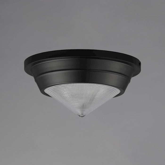 Maxim Lighting Hargreaves 1Lt Flush Mount, Black/Prairie Rib Frost