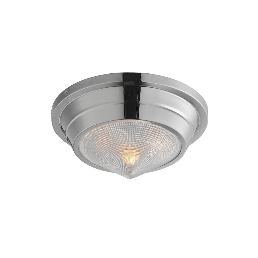 Maxim Lighting Hargreaves 1Lt Flush Mount, Nickel/Prairie Rib Frost - 10390PRPN