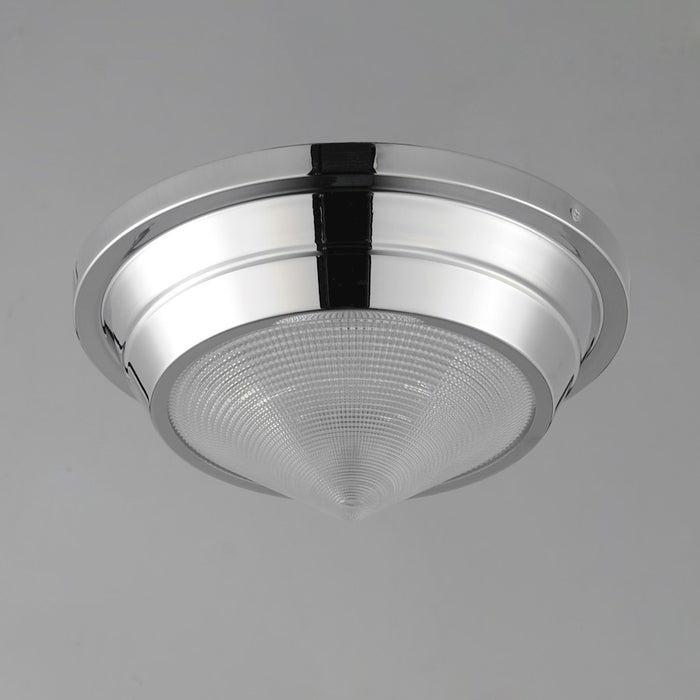 Maxim Lighting Hargreaves 1Lt Flush Mount, Nickel/Prairie Rib Frost