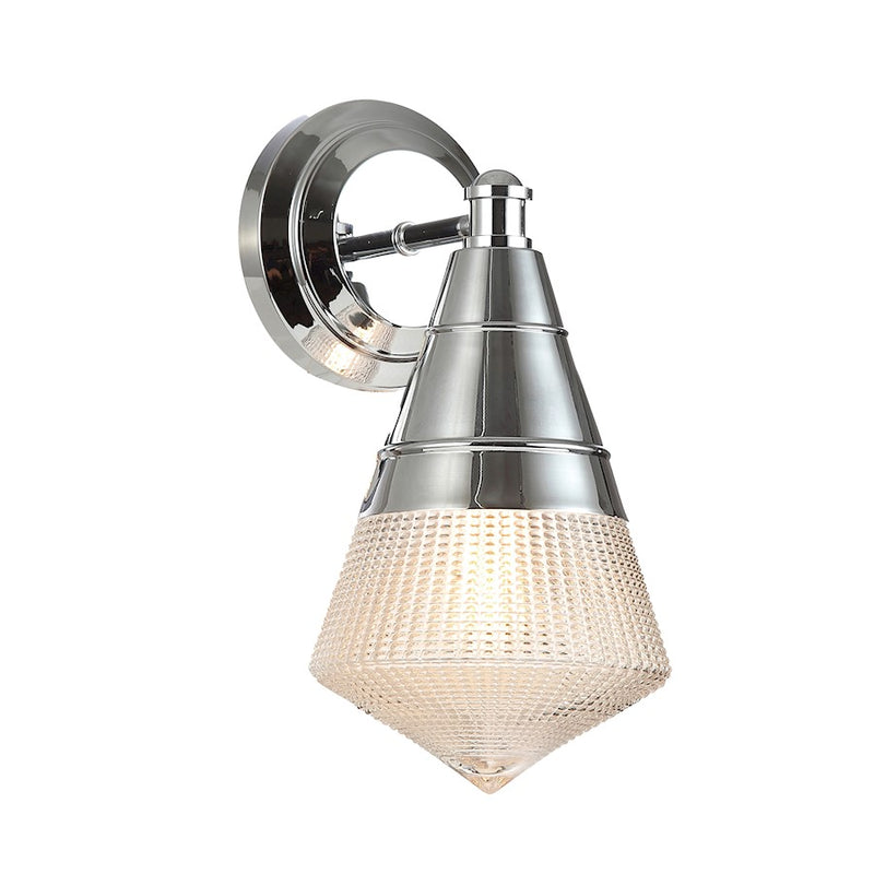 Maxim Lighting Hargreaves 1Lt Wall Sconce, Chrome/Prairie Rib Frost