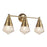 Maxim Lighting Hargreaves 3Lt Bath Vanity, Brass/Prairie Rib Frost - 10393PRNAB