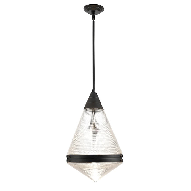 Maxim Lighting Hargreaves 1 Light Pendant, Black/Prairie Rib Frost