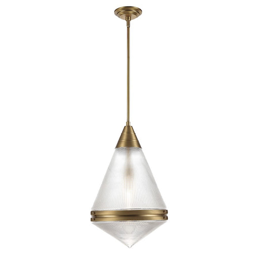 Maxim Lighting Hargreaves 1Lt Pendant, Brass/Prairie Rib - 10395PRNAB