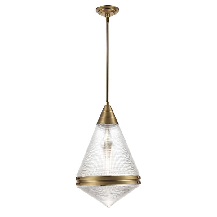 Maxim Lighting Hargreaves 1Lt Pendant, Brass/Prairie Rib - 10395PRNAB