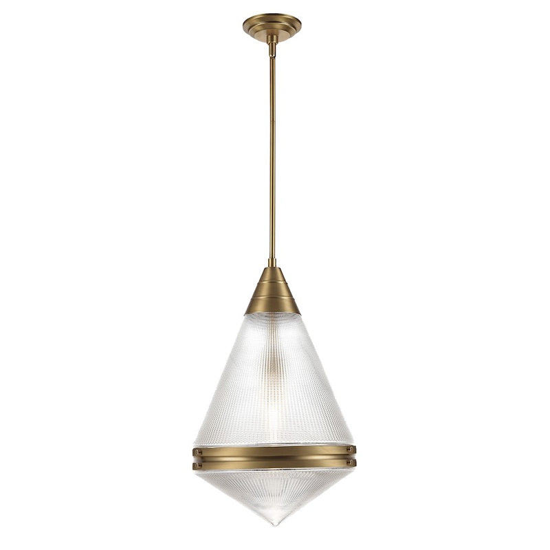 Maxim Lighting Hargreaves 1Lt Pendant, Brass/Prairie Rib